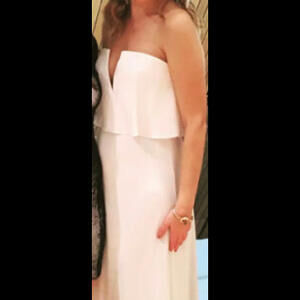 BCBG Max Azaria floor length white formal dress